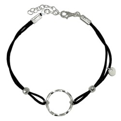 Bransoletka Sznurkowa Błyszczące Kółeczko Ring