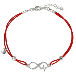 Bransoletka Sznurkowa Nieskończoność z Pulsem EKG