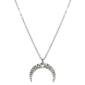 Naszyjnik srebrny Mały Młotkowany Księżyc