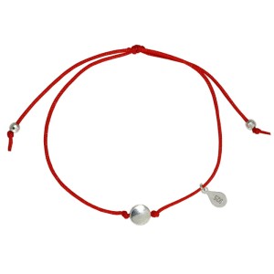 Bransoletka Sznurkowa Srebrna Pastylka