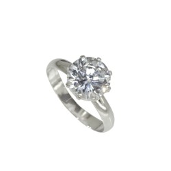 Pierścionek srebrny Cyrkonia Okrągła