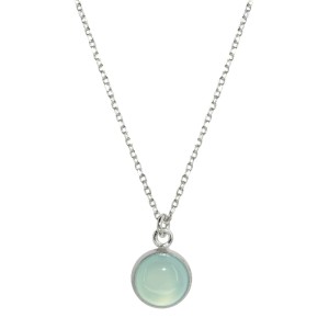 Naszyjnik srebrny Solo z Agatem Aqua 8mm