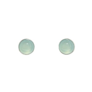 Kolczyki srebrne wkrętki Solo z Agatem Aqua 8mm