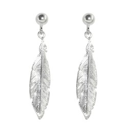 Kolczyki srebrne Boho Pióra