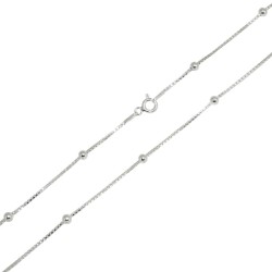 Łańcuszek Srebrny Kostka z Kuleczkami