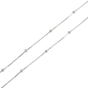 Bransoletka na Kostkę Srebrna Kostka z Kuleczkami