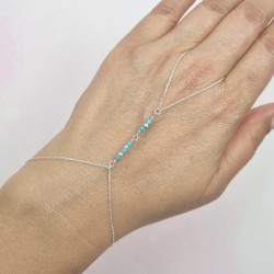 Bransoletka Srebrna na Dłoń i Palec Magnezyt