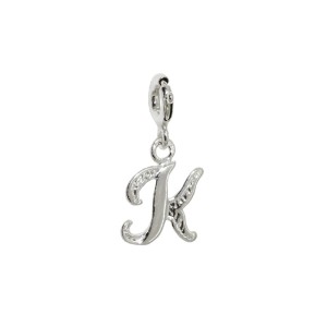 Zawieszka Srebrna do bransoletki Charms Litera K