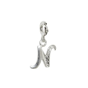 Zawieszka Srebrna do bransoletki Charms Litera N