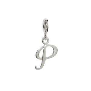Zawieszka Srebrna do bransoletki Charms Litera P