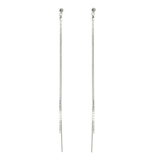 Kolczyki Srebrne wkrętki Podwójne Łańcuszki