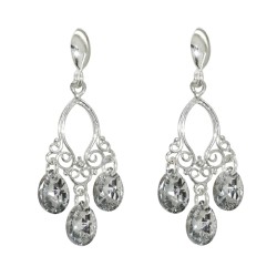 Kolczyki Srebrne Romantyczne Kryształki