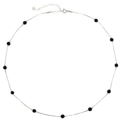 Naszyjnik srebrny Drops Kuleczki Onyks