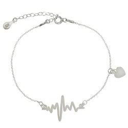 Bransoletka srebrna Bicie Serca EKG