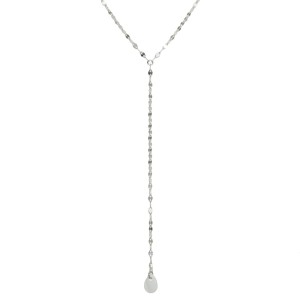Naszyjnik srebrny Połyskujący Body Chain Łezka Masa Perłowa