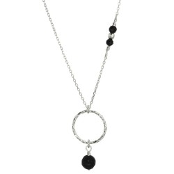 Naszyjnik srebrny Natura - Onyks