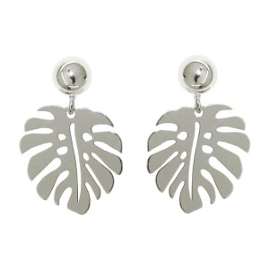 Kolczyki srebrne Liść Monstera