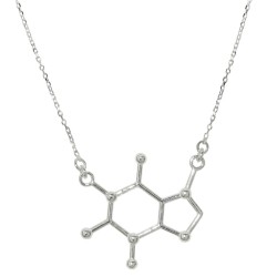 Naszyjnik srebrny Kofeina Wzór Chemiczny 