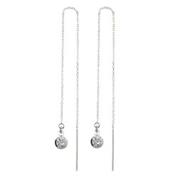 Kolczyki srebrne Przewlekane Cyrkonie