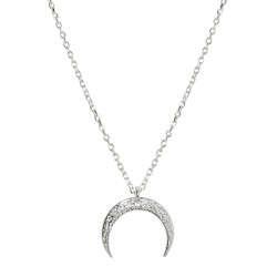 Naszyjnik srebrny Młotkowany Delikatny Księżyc