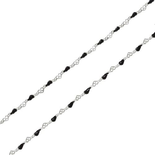 MULTICOLOR-2-jeweline-srebro-925-łańcuszek-srebrny-emalia-czarna-black-heart-1.JPG