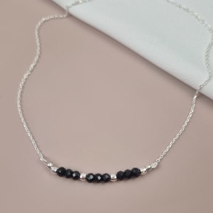 Naszyjnik srebrny Flow Turmalin Czarny