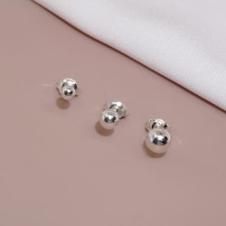 Komplet srebrnych kolczyków pojedynczych kuleczki