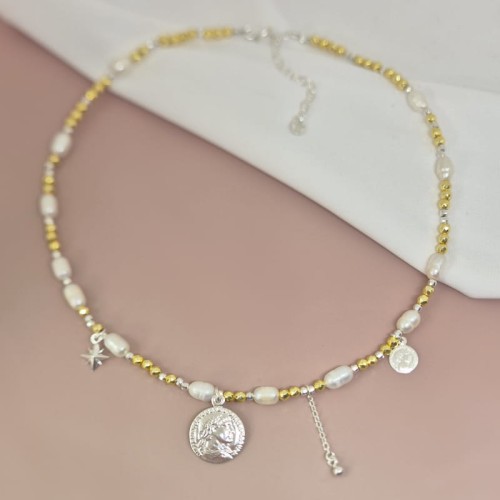 J118 jeweline srebro 925 naszyjnik srerbny perły i hematyt 1.jpg