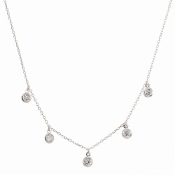 Naszyjnik srebrny z Wiszącymi Cyrkoniami