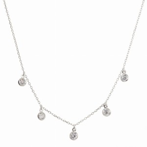 Naszyjnik srebrny z Wiszącymi Cyrkoniami