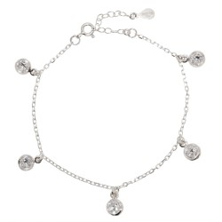 Bransoletka srebrna Wiszące Cyrkonie