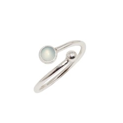 Pierścionek srebrny Fairy Regulowany Agat Aqua Mini