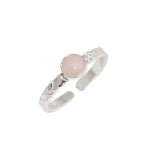 1445PI-OPAL RÓŻOWYjeweline srebro 925 kamień naturalny pierścionek srebrny  z opalem różowym Floral 1.JPG