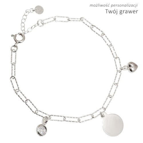 1438BR jeweline srebro 925 bransoletka srebrna grawer serce cyrkonia 1.JPG