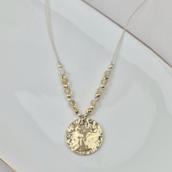 Naszyjnik sznurkowy srebro ze stalą chirurgiczną Blaszka