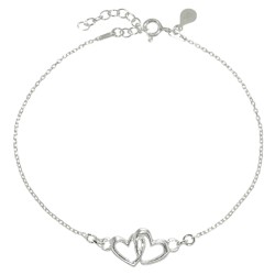 Bransoletka srebrna Dwa Serca