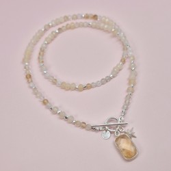 Naszyjnik z cytrynu, agatu i srebra 925 - edycja limitowana