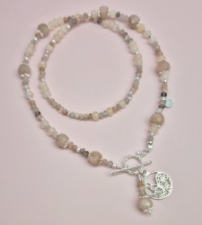 Naszyjnik z kamienia słonecznego, agatu i srebra 925 - edycja limitowana 