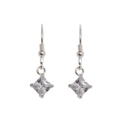 Kolczyki srebrne wiszące Cyrkonie Kwadraciki