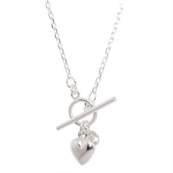 Naszyjnik srebrny z Sercem zapięcie toggle