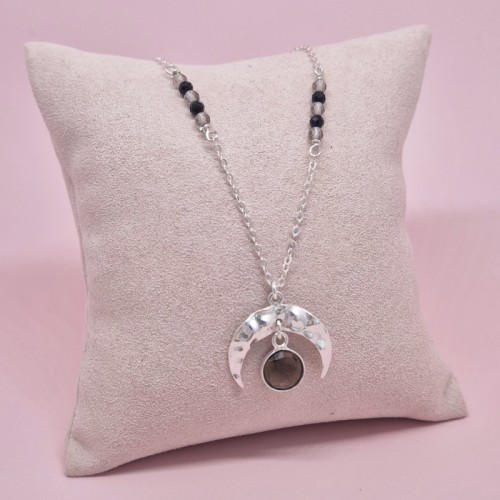 1452KO jeweline srebro 925 naszyjnik  srebrny Luna księżyc turmalin i kwarc 1.jpg