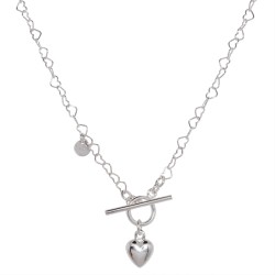 Naszyjnik srebrny LOVLOV z Sercem zapięcie toggle Srebro 925