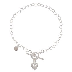 Bransoletka srebrna LOVLOV z Sercem zapięcie toggle Srebro 925