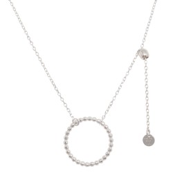 Naszyjnik  srebrny DIDI regulowany Kółko z kulek Srebro 925