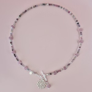 Naszyjnik Aurora turmalinu, kunzytu i srebra 925 - edycja limitowana