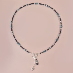 Naszyjnik Turmalin czarny, Agat zielony i srebra 925 - edycja limitowana