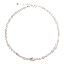 Naszyjnik FIERO Perły naturalne i srebro 925