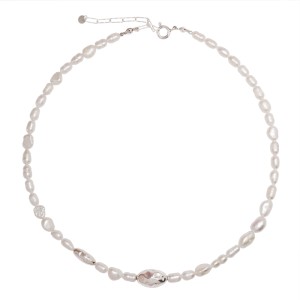 Naszyjnik FIERO Perły naturalne i srebro 925