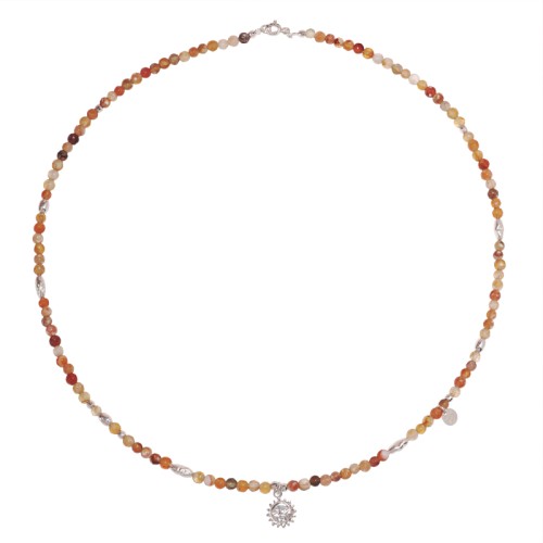 1451KO AGAT OGNISTY jeweline naszyjnik z agatów i srebra 925 słońce 1.JPG