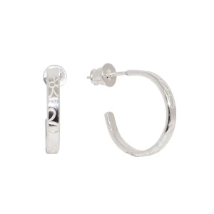 Kolczyki srebrne hoops Floral - Srebro 925